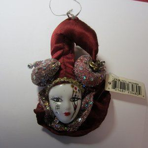 Vintage Bejewelled Jester Ornament